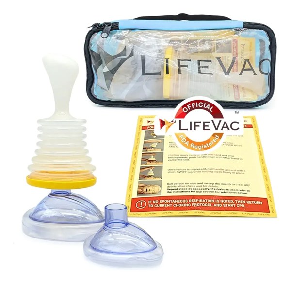Kit desengasgador LifeVac com máscaras e bolsa